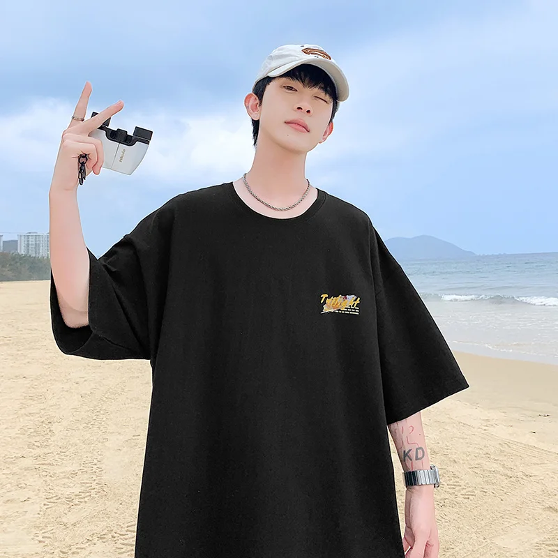 T Shirt Oversized Cotton for Men White Men's Summer T-shirts Twilight Print Male 5XL Casual Wear Tee Shirts Big Size Tshirts