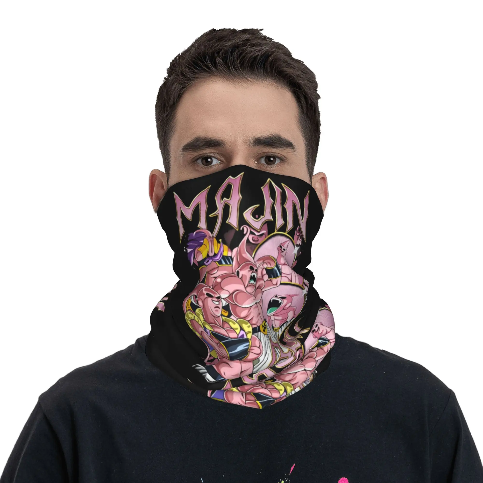 

Majin Buu D-Dragon B-Ball Winter Headband Neck Warmer Women Men Ski Running Tube Scarf Anime Face Bandana Gaiter