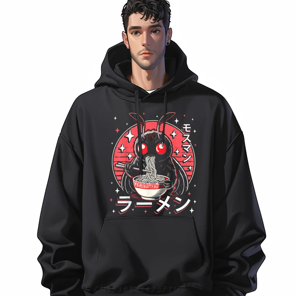 

Kawaii Mothman Ramen Japanese Noodles Aesthetic Otaku Lover Black Graphic Tees Woman Sweater Pullover