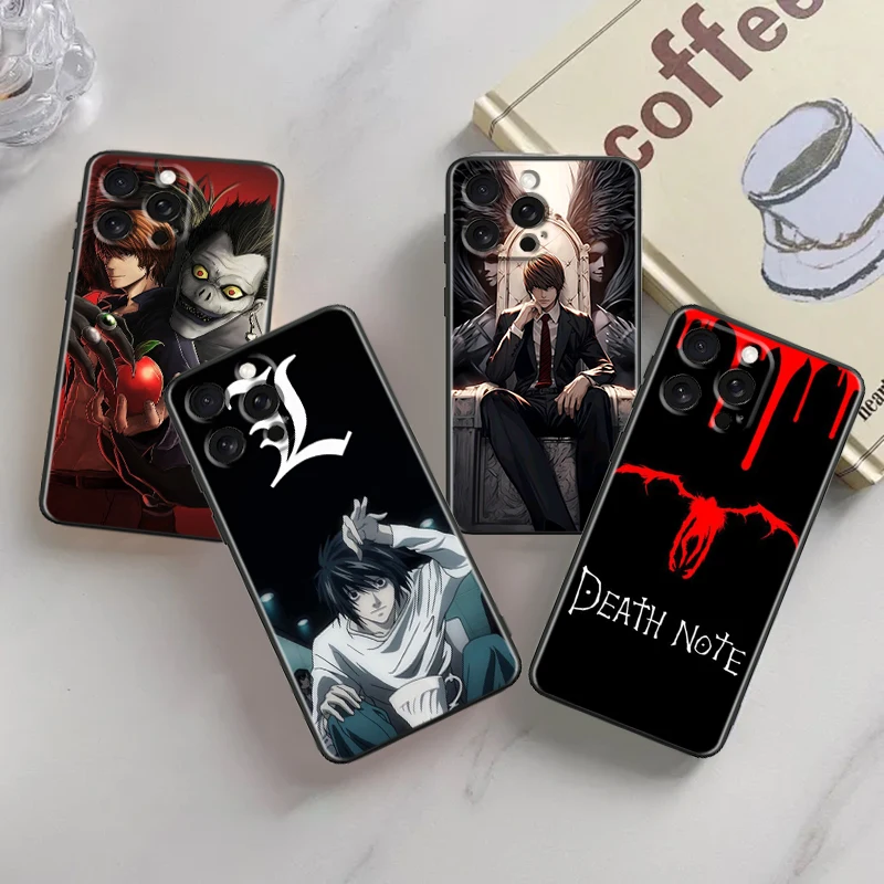 Anime D-Death N-Note Apple For Apple iPhone 16 15 14 13 12 11 XS XR X Pro Max Plus Mini Black Cover Phone Case