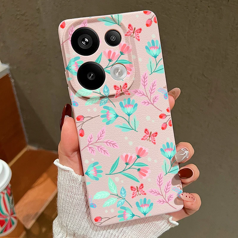 ขนาดเล็ก Buds ดอกไม้สําหรับ Xiaomi 13T Pro Funda Redmi หมายเหตุ 11 12 14 13 Pro 5G 4G หนังนุ่มซิลิโคน