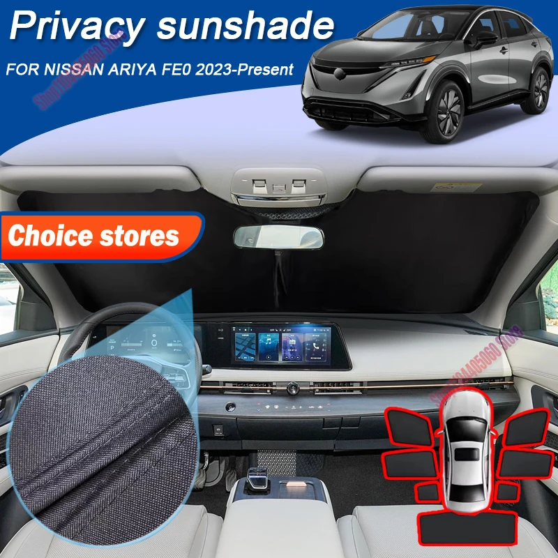 Car Black Window Privacy Sunshade Anti-UV Heat Insulation Protect Cover For NISSAN ARIYA FE0 2023-Present Interior Accessory