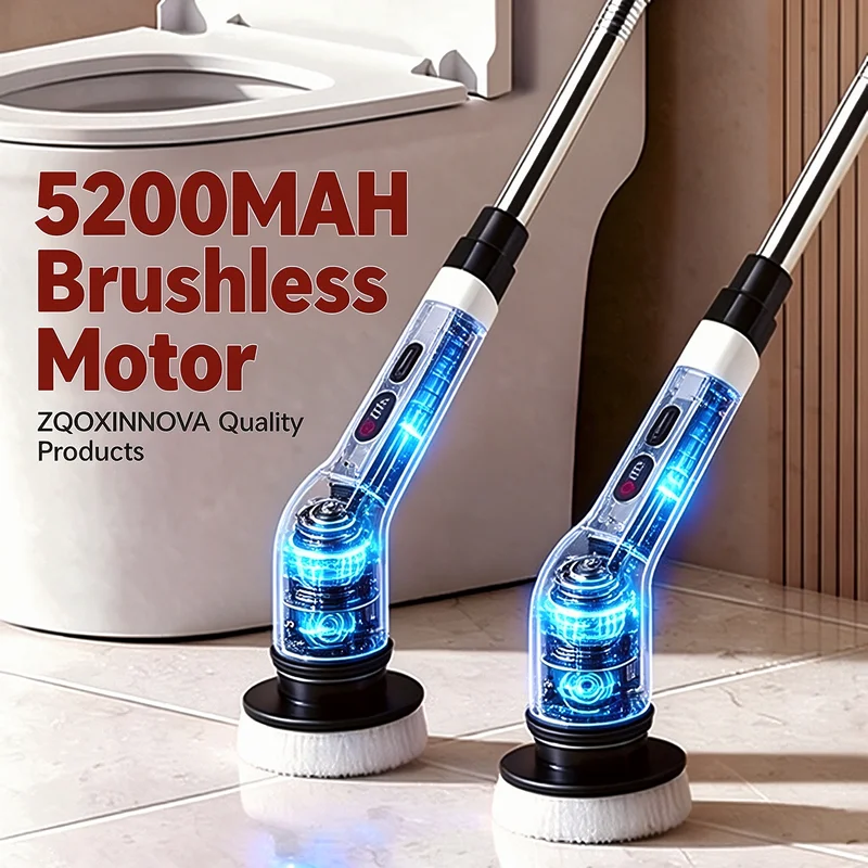 Brushless Motor Electric Cleaning Brush for Household Toilet Floor Scrubber Rotating Mop Spin Scrubber Home Appliance