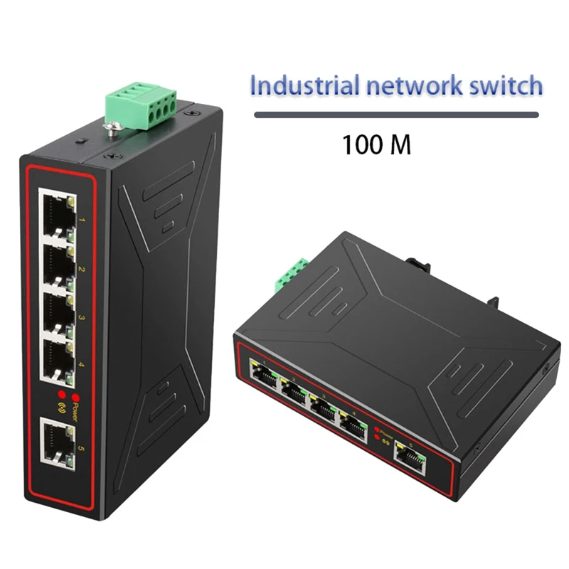 Plug-and-Play 5 Ports 100 m industrieller Netzwerk-Switch DIN-Schienentyp-Enhance-Switch