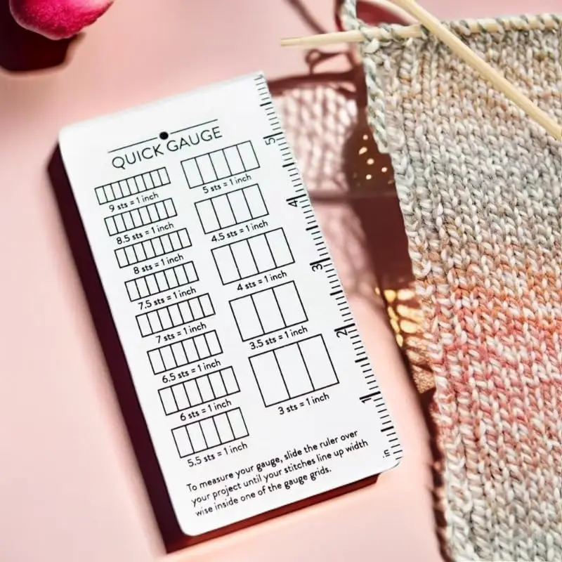 

Quick Gauge Ruler, Gauge Ruler for Knitting and Crochet, No Counting Needed, Measuring Tool with Grid Measurement