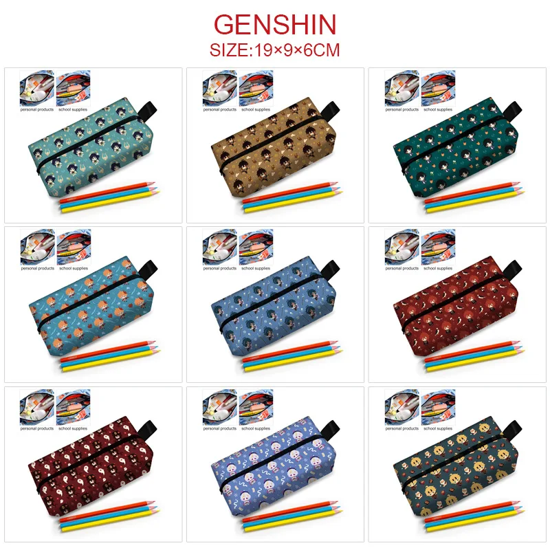 Genshin Impact Hutao Zhongli Pencil Case Print Storage Cosmetic Bag Pencil Box Pencilcase School Office Pen Bag 1816