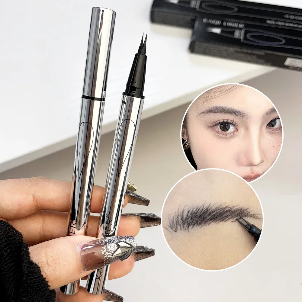 Eye-liner liquide waterproof à 2 fourches, maquillage pour les yeux, naturel, durable, sauvage, ultra-mince, vers à soie, cosmétiques pour les cils inférieurs