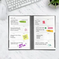 A5 Erasable Notebook Reusable Week Monthly Yearly Planner Newyes 2025 Hard Cover Stone Paper Spiral