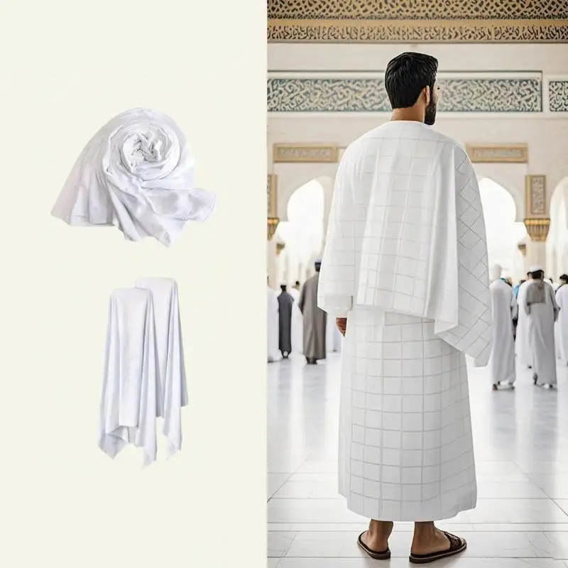 

Хлопок ihram (ахрам/эрах) полотенце Hajj и Umrah Set Set Ihram для мужчин подарки