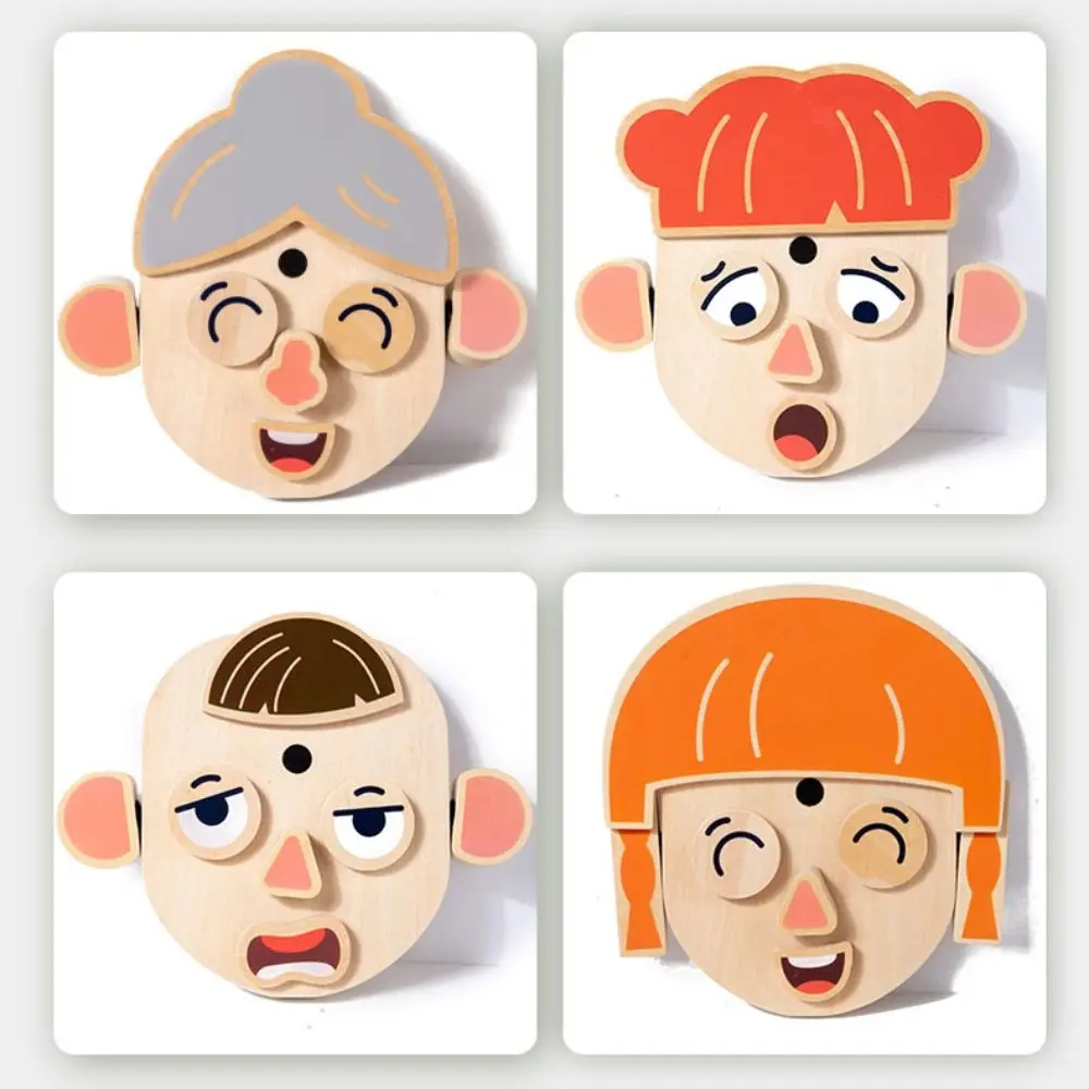 Giocattoli puzzle Puzzle animali 3D Giocattoli Personaggio interattivo in legno Blocchi che cambiano il volto Sfide di pensiero logico