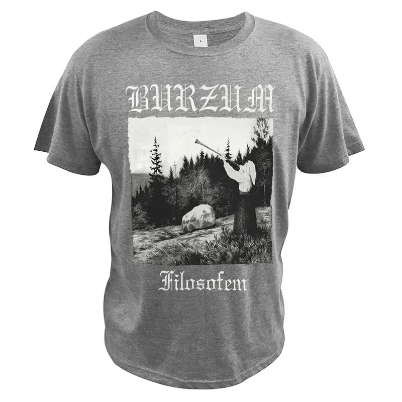 Burzum Varg Vikernes Fan T-Shirt Classic Crewneck Cotton Shirt Black Metal Dungeon Graphic T Shirts Oversized Men Clothing