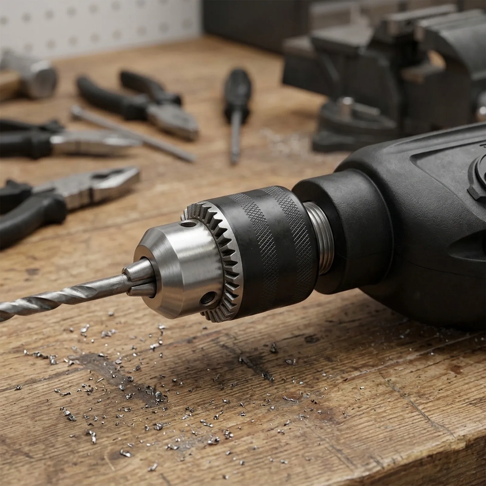 1 2inch-20UNF Chuck 3-Jaw Key Chuck 1.5mm-13mm Clamping Range High Carbon Steel Sturdy And Practical Workshop Use