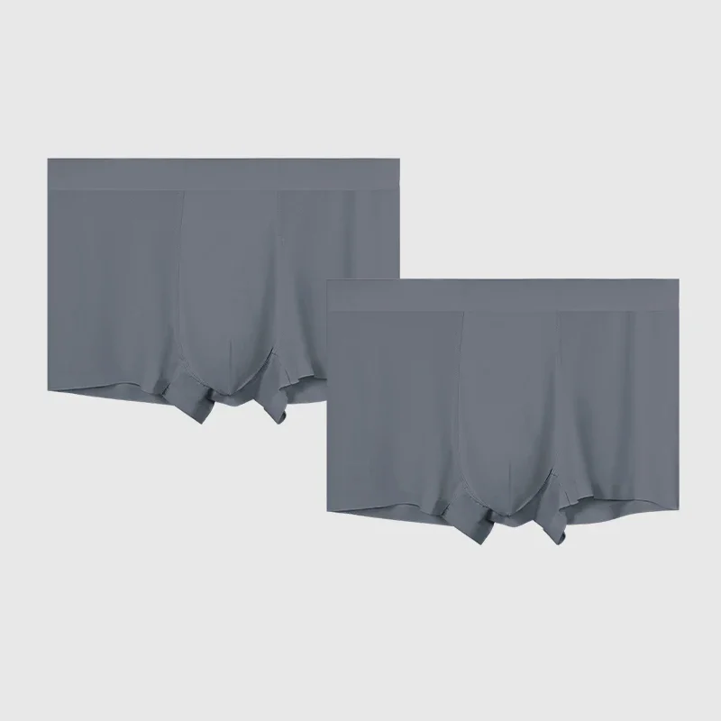 

2 шт., мужское нижнее белье, бесшовные боксеры из ледяного шелка, антибактериальные летние тонкие трусы, спортивные дышащие боксеры