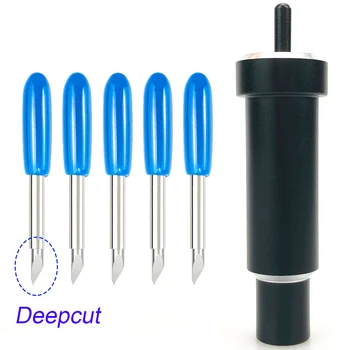 5pcs Deep Point Plotter Blade Vinyl Cutter Deepcut Cricut Machine Explore Air + 1pc Blade Holder Black Engraving Machine