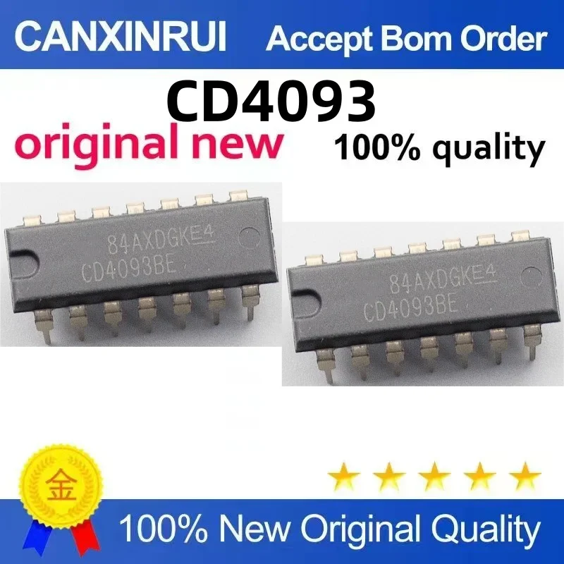 (5-100 pieces) Brand new original CD4093 CD4093BE DIP-14 with non trigger logic gate and inverter