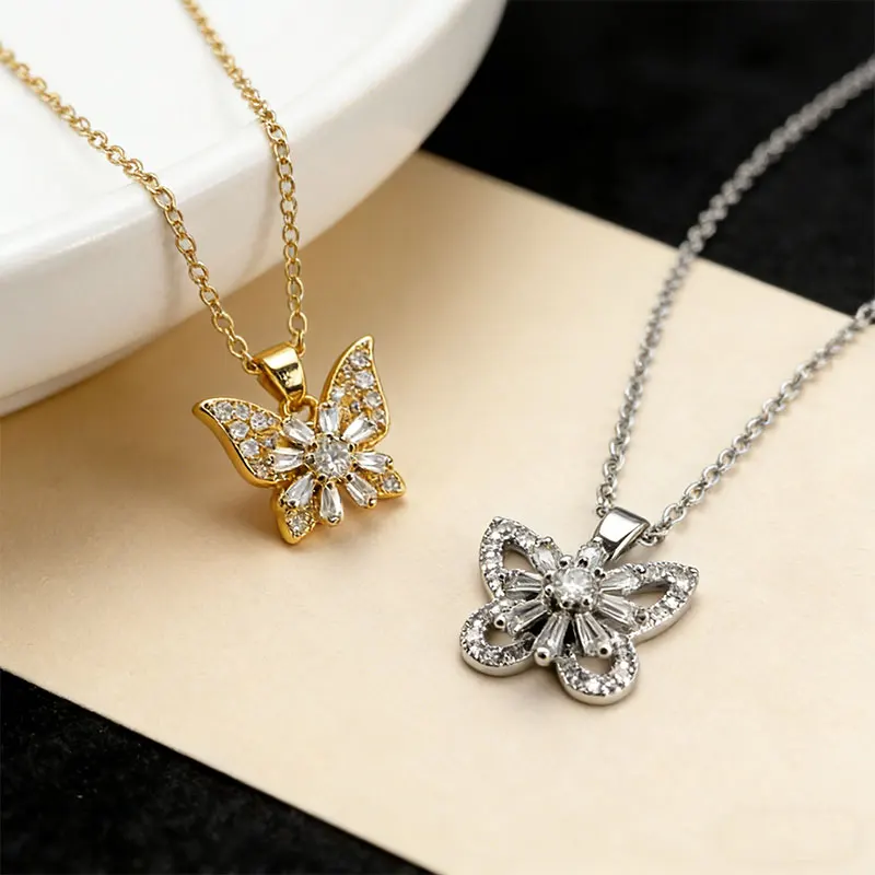 Butterfly Necklace Sparkling Crystal-adorned Pendants The Ideal Heartfelt Gift  Anniversaries Birthdays Luck Butterfly Pendant