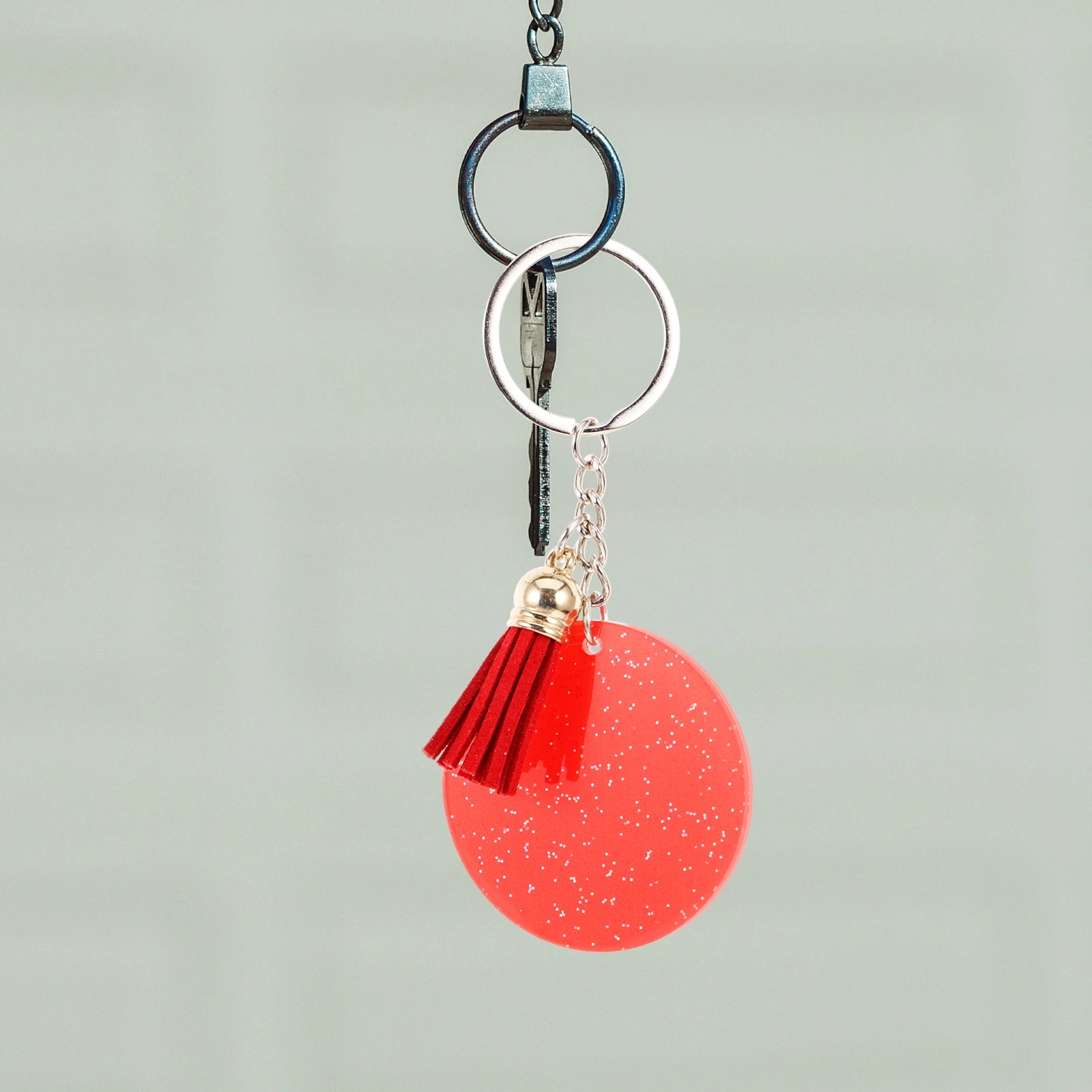 

10 Pcs Colorful Acrylic Keychain Blanks Crafts Key Blank Discs for Pendant Necklace Dog Tag Black Keychain