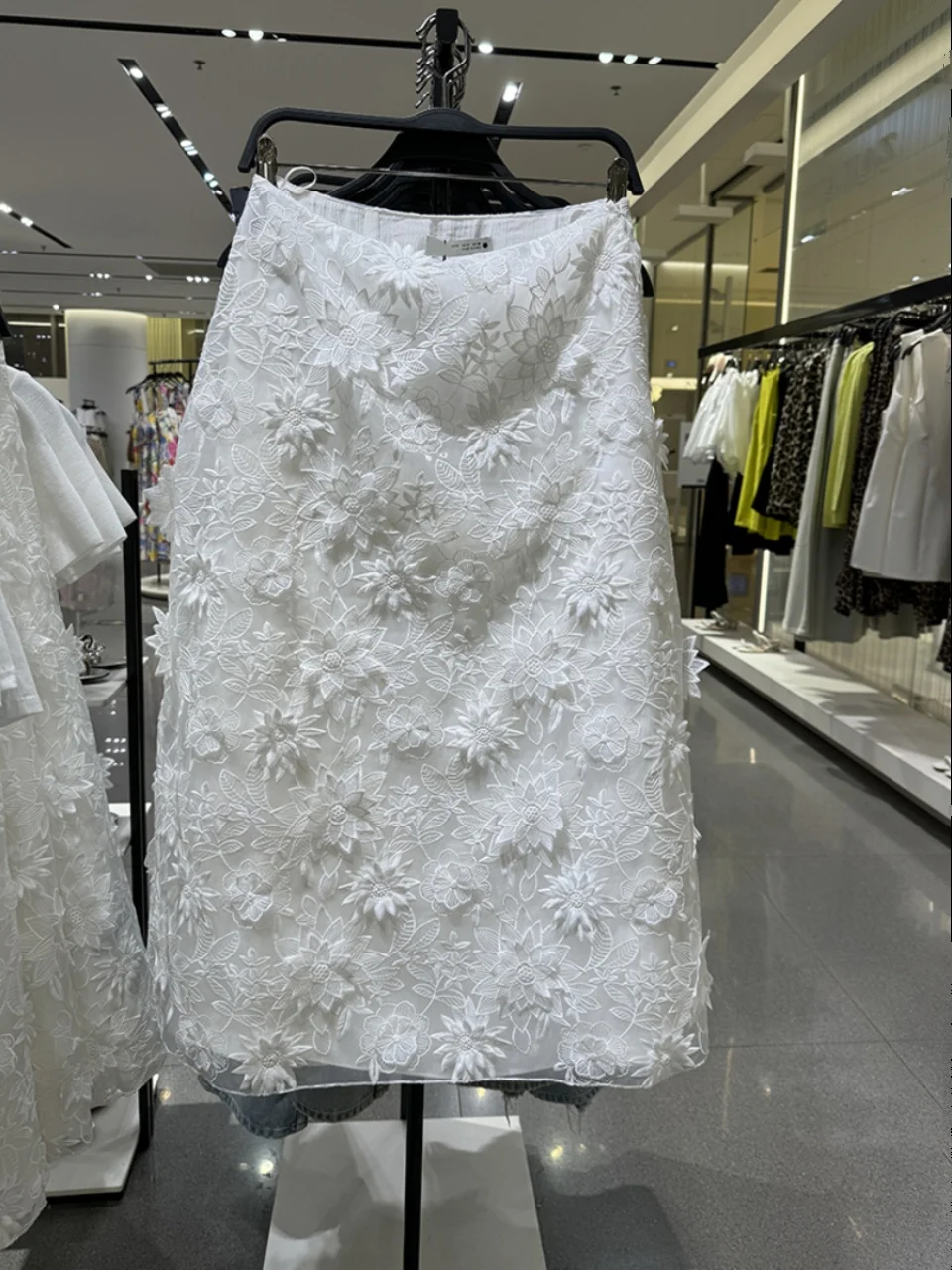

Faionable Embroidered High Waist Midi Skirt Women's Clothing Sweet Slimming Summer New Arrival Ele Sle ort A-Line S...