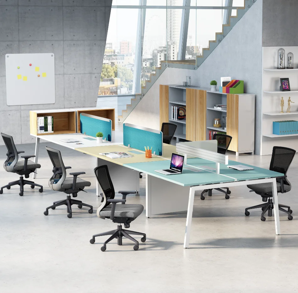 Modern Workstation Desk Office Furniture 2 4 6 Person Work Station Desk Cubicle 4 Staff Workstation Table For Office Room