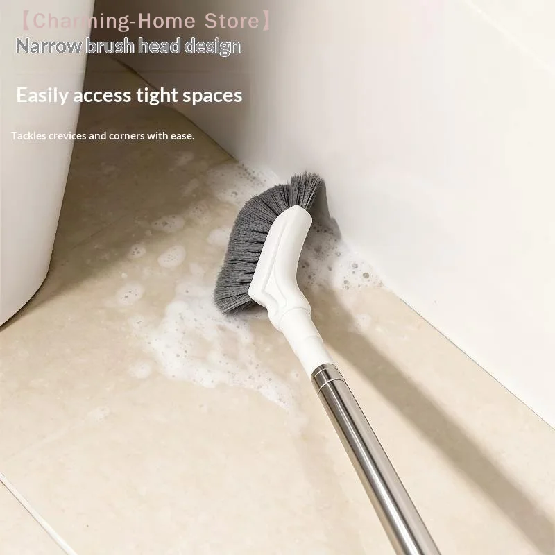 【M】1 Pc Long Handle Telescopic Cleaning Brush Narrow Head Adjustable For Bathroom Toilet Window Gaps Floor Crevices