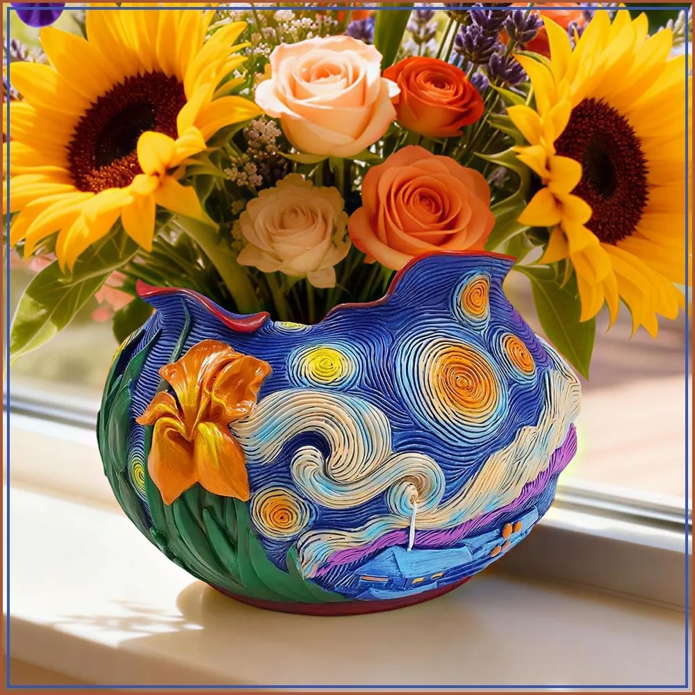 Van Gogh Inspired Starry Night Plant Pot
