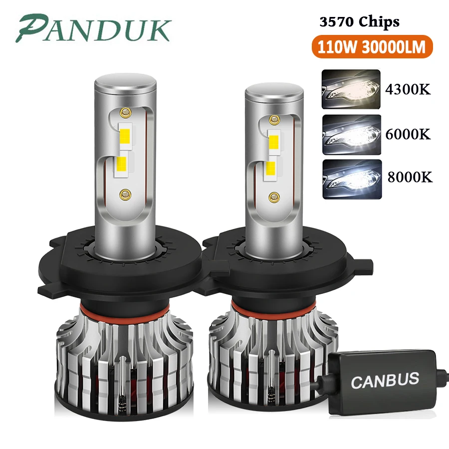 

PANDUK 100 Вт 9005 лм H4 LED H7 Canbus H1 H8 H9 H11 9006 HB3 9012 HB4 4300 автомобильная светодиодная фара, турбоосвесветильник 6000K 12 В