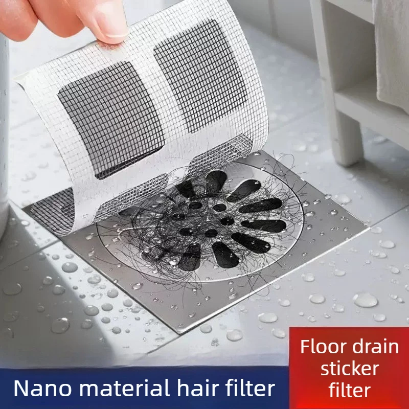 10PCS Disposable Hair Catchers for Shower Mesh Shower Drain Covers-Floor Sink Strainer Filter Mesh Stickers Bathroom Accessories