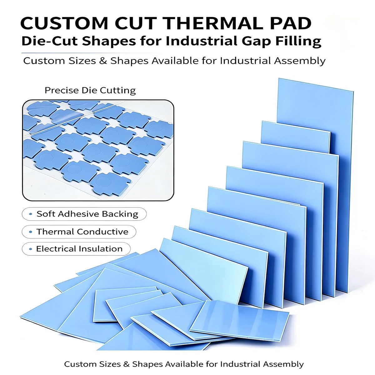 Self‑Adhesive Silicone Spacer Gasket Insulation Shock‑Absorbing Gap Filler Pad for Industrial Equipment Assembly DIY Machining