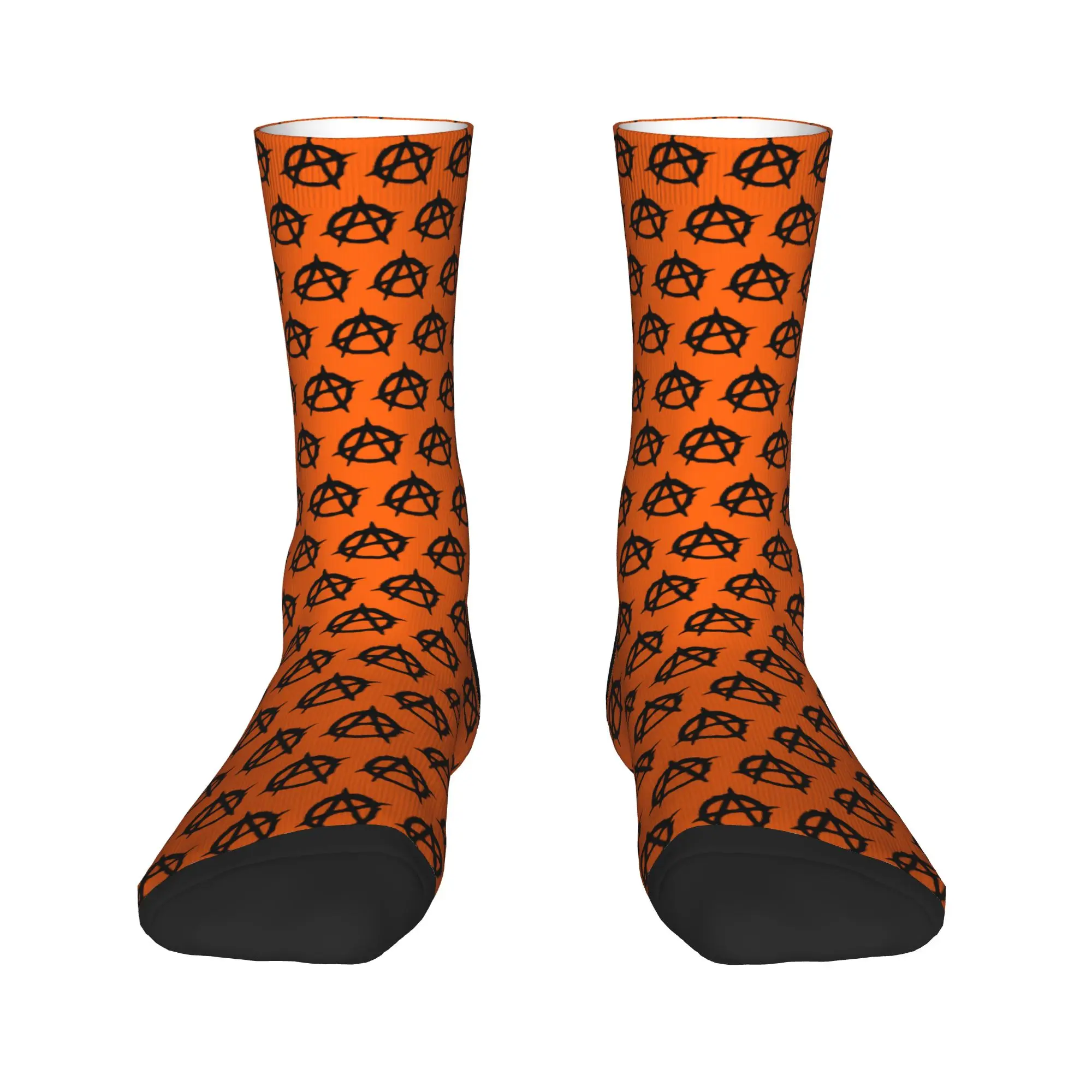 

Anarchy Symbol Men Women Crew Socks Unisex Fun Spring Summer Autumn Winter Dress Socks
