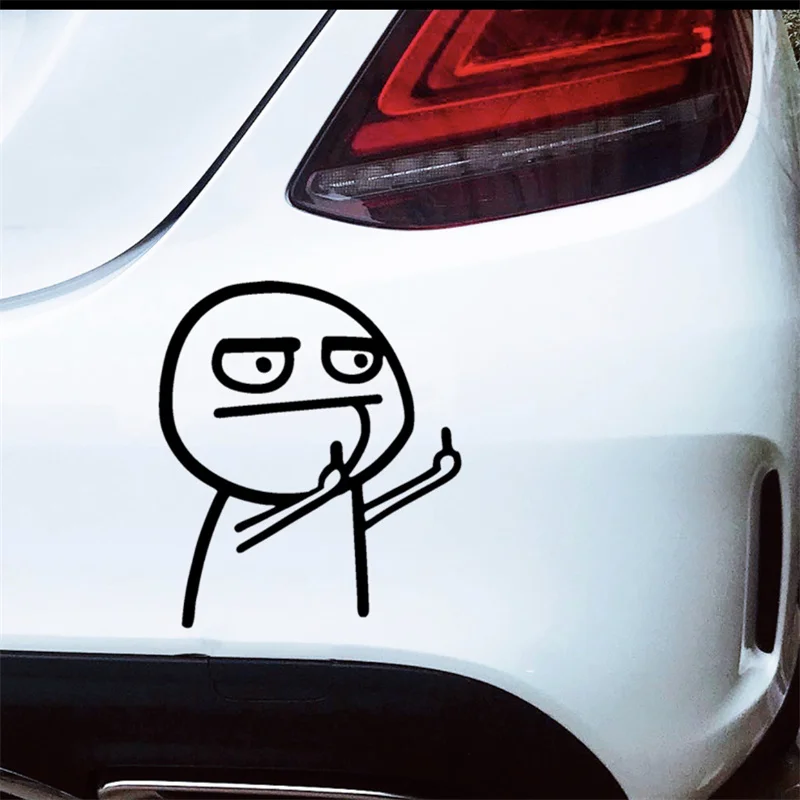 Car Sticker Taunt Despise Funny Middle Finger Personality Cartoon Creativity Body Sticker Reflective Car Sticker Auto Decoration image 2