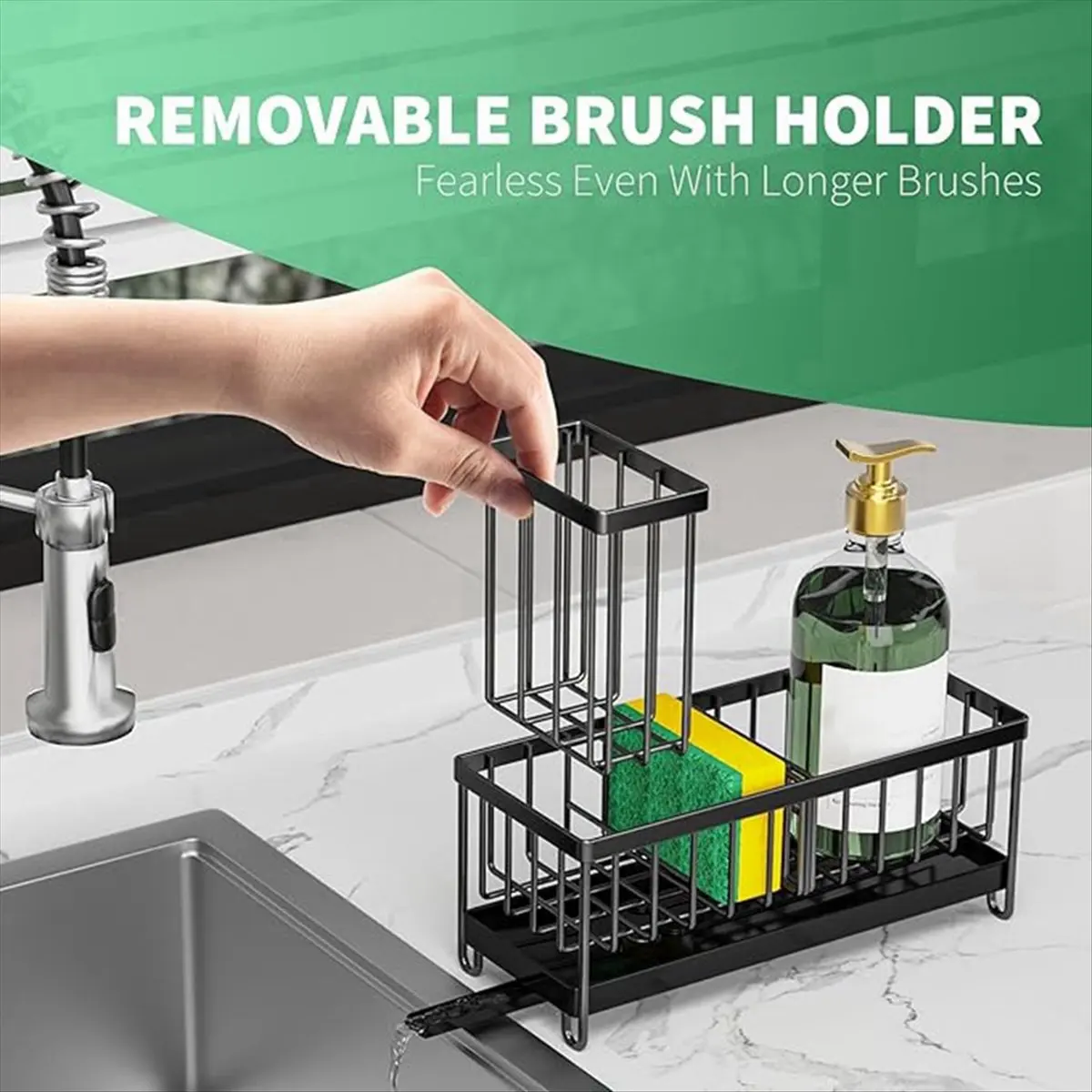 2026 + Sponge Holder for Kitchen Sink, Countertop Rustproof, Soap Dispenser Organizers and Storage