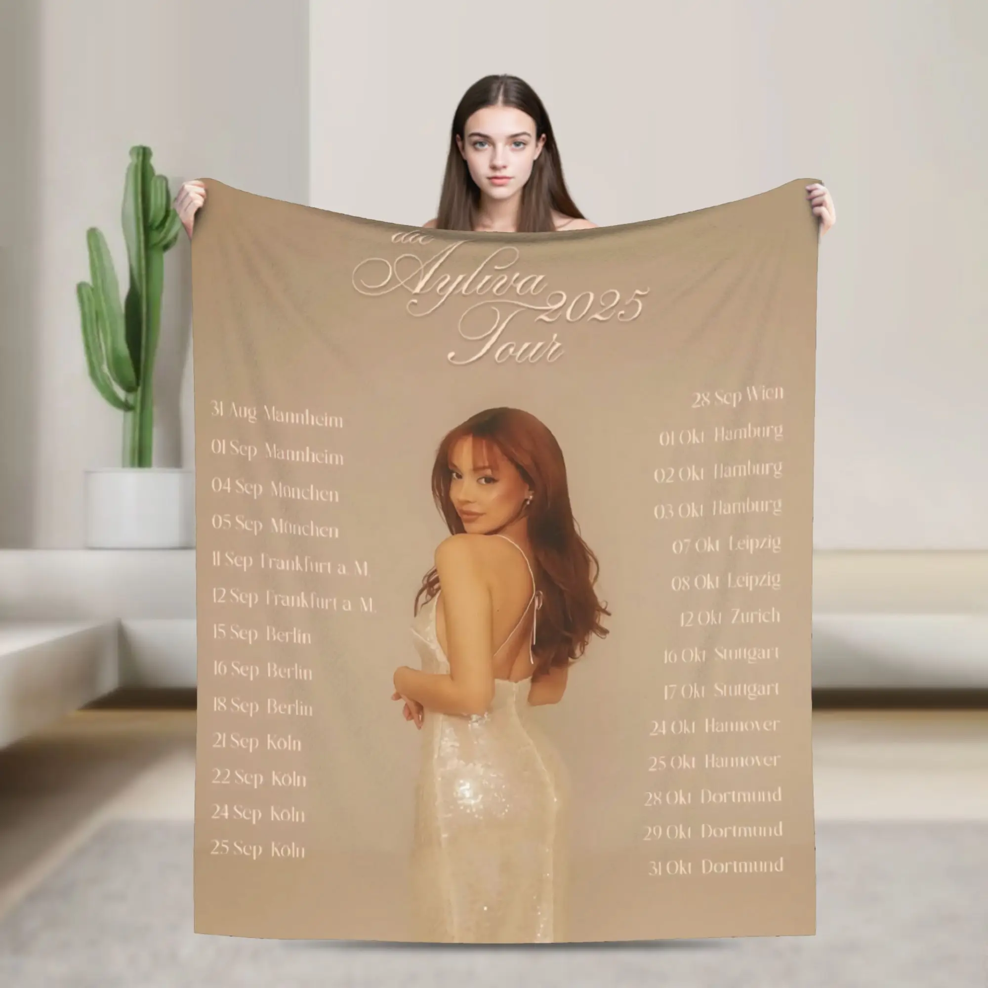 Ayliva Singer Tour 2025 Warm Soft Blanket  Girls Boys Plush Bedding Throws Print Couch Chair Flannel Bedspread Sofa Bed Cover