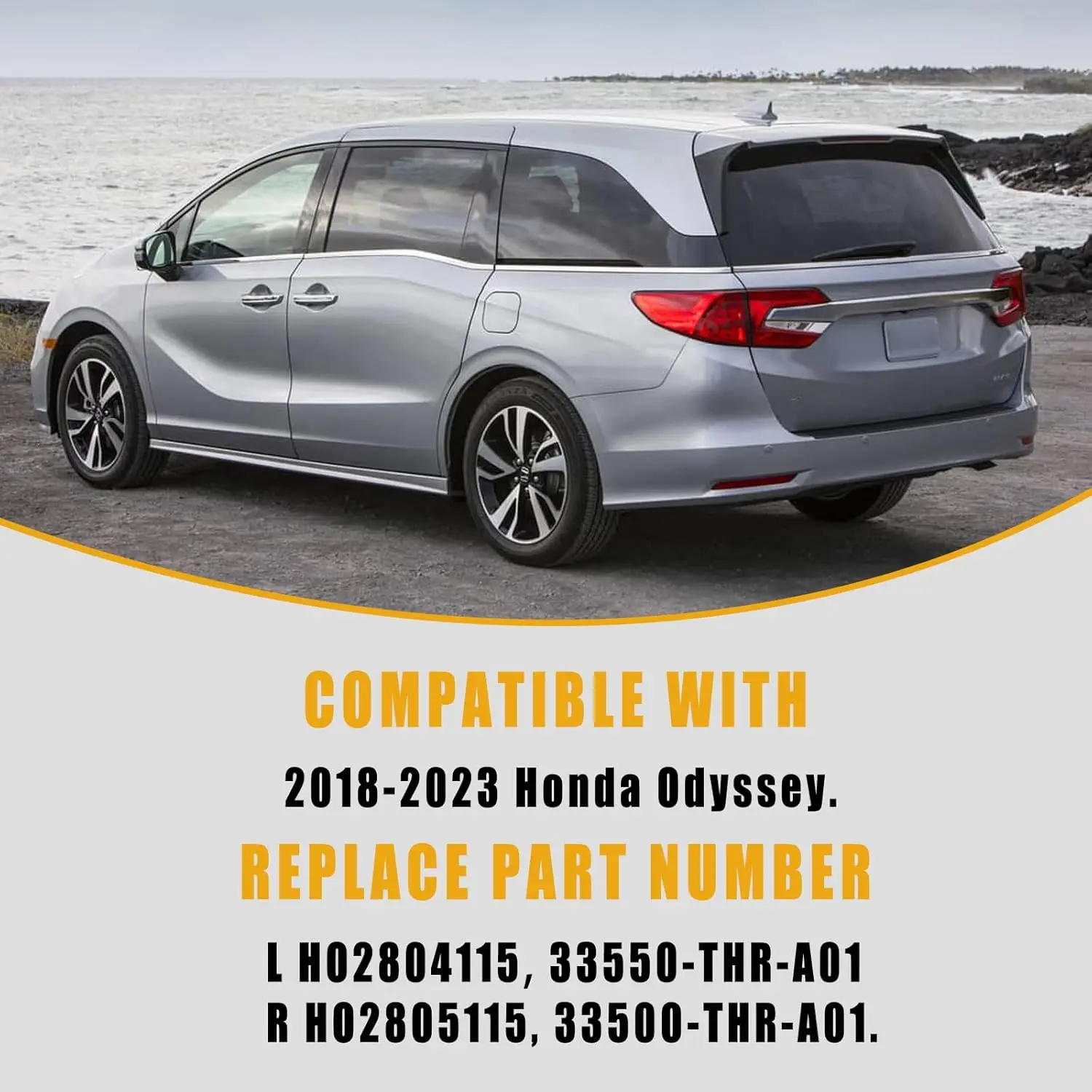 ضوء خلفي جانبي للسائق الأيسر لسيارة Honda Odyssey 2018-2023 مع لمبة، يستبدل HO2804115 33550-THR-A01