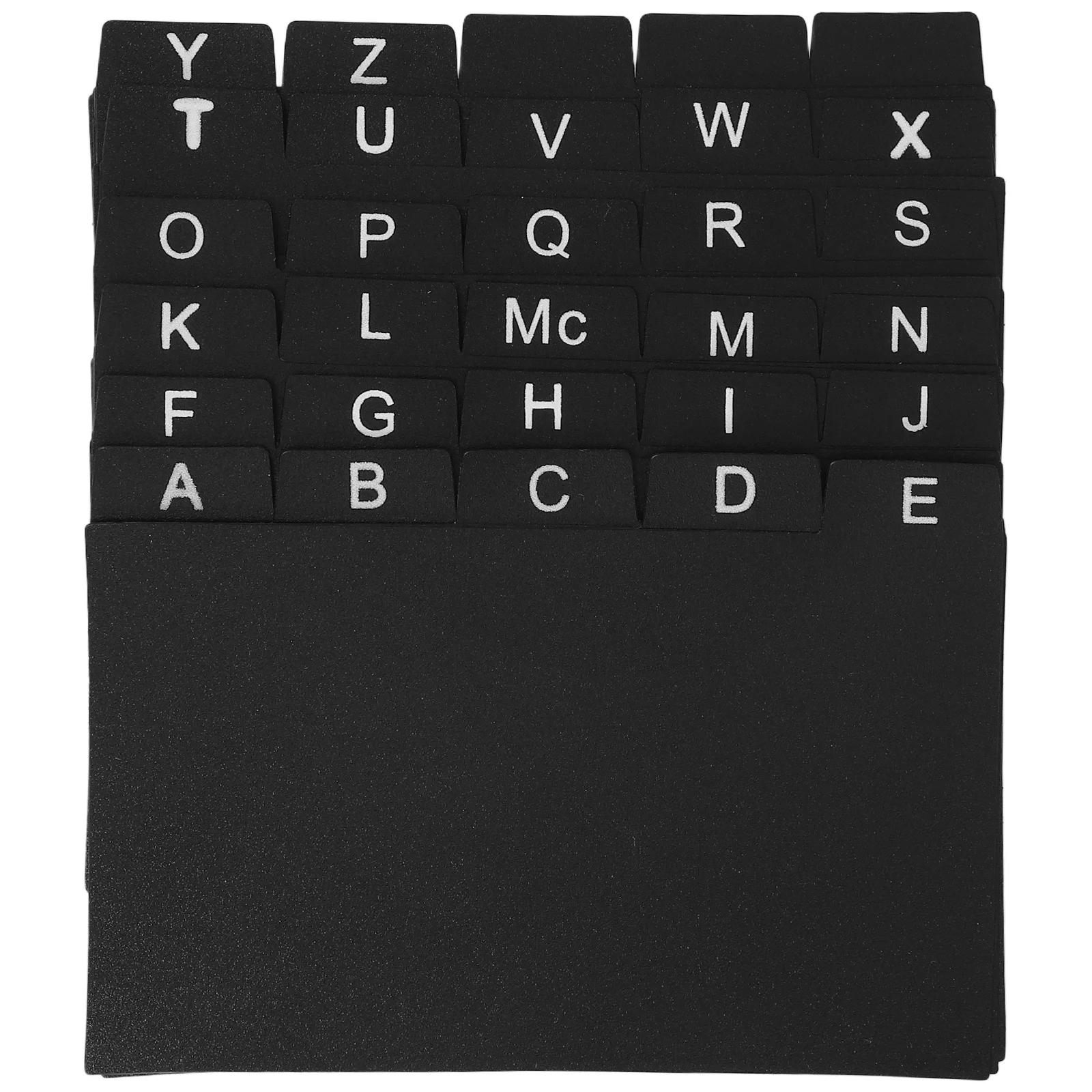 30 Stück Karteikarten-Trennblätter aus Kunststoff, schwarze Tab-Trennblätter für die Dokumentenorganisation, Alphabet-Etiketten-Trenner, Aufzeichnungen, Rezepte, Studie
