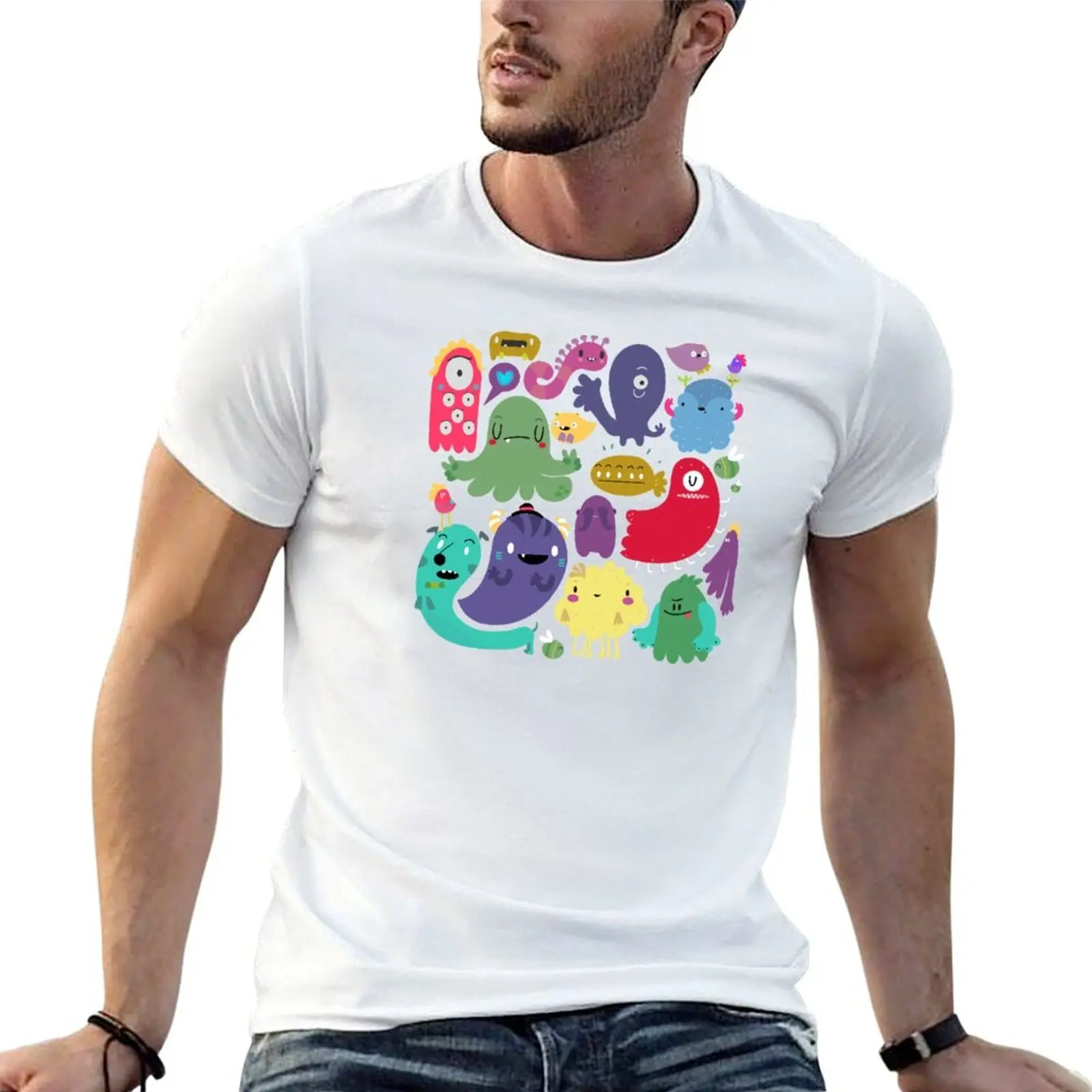 Colorful Creatures T-Shirt graphics summer top plain t shirts men