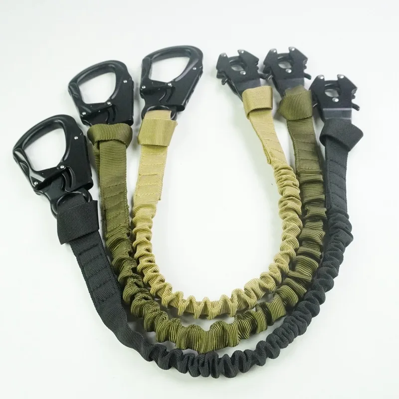

Elastic Machine Drop Drop Drop Safety Rope Outdoor Tactical Fast Hanging Frog Buckle Double Head Quick Release Lock Buckle