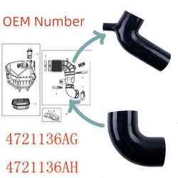 Silicone Air Cleaner Intake Hose 4721136AG 4721136AH For Jeep Wrangler JK 2.8 CRD Diesel 2007-2017