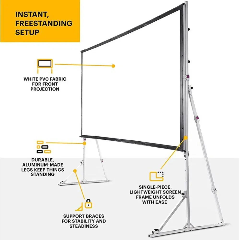 Easy Move Projector Screen Portable Adjustable Outdoor Indoor Projection Screen with Flight Case