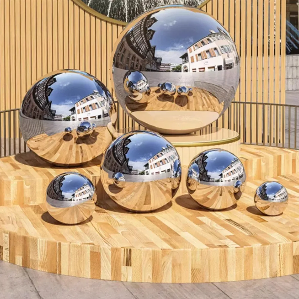 Colored Stainless Steel Hollow Sphere Decorative Hanging Ball Feng Shui Float Ball 0.6mm Hydraulic Formed for Home Decor
