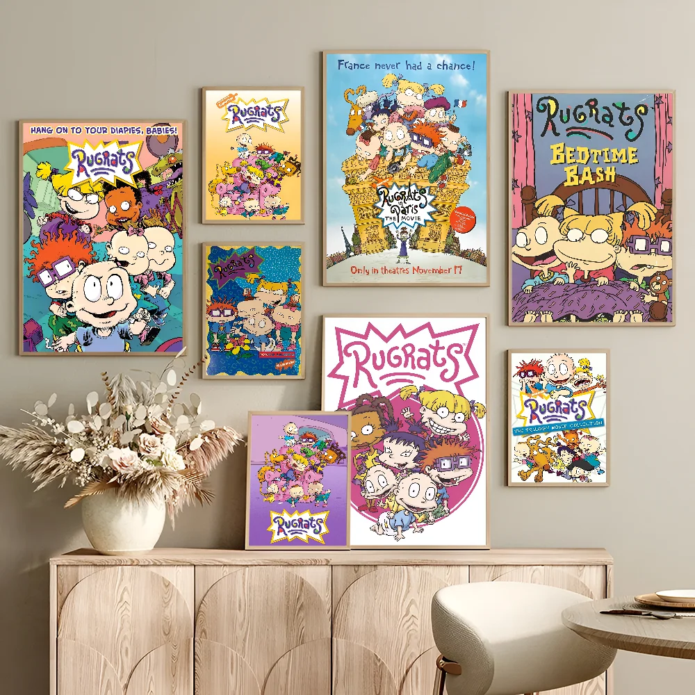 R-Rugrats Anime Posters Sticky HD Quality Wall Art Retro Posters for Home Room Wall Decor