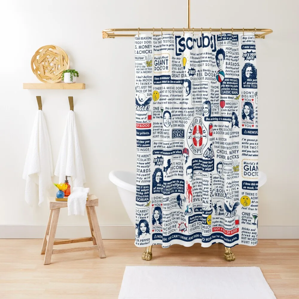 

Wise Words of Scrubs (Variant) Shower Curtain Shower For Bathroom Shower Bath Anime Curtain