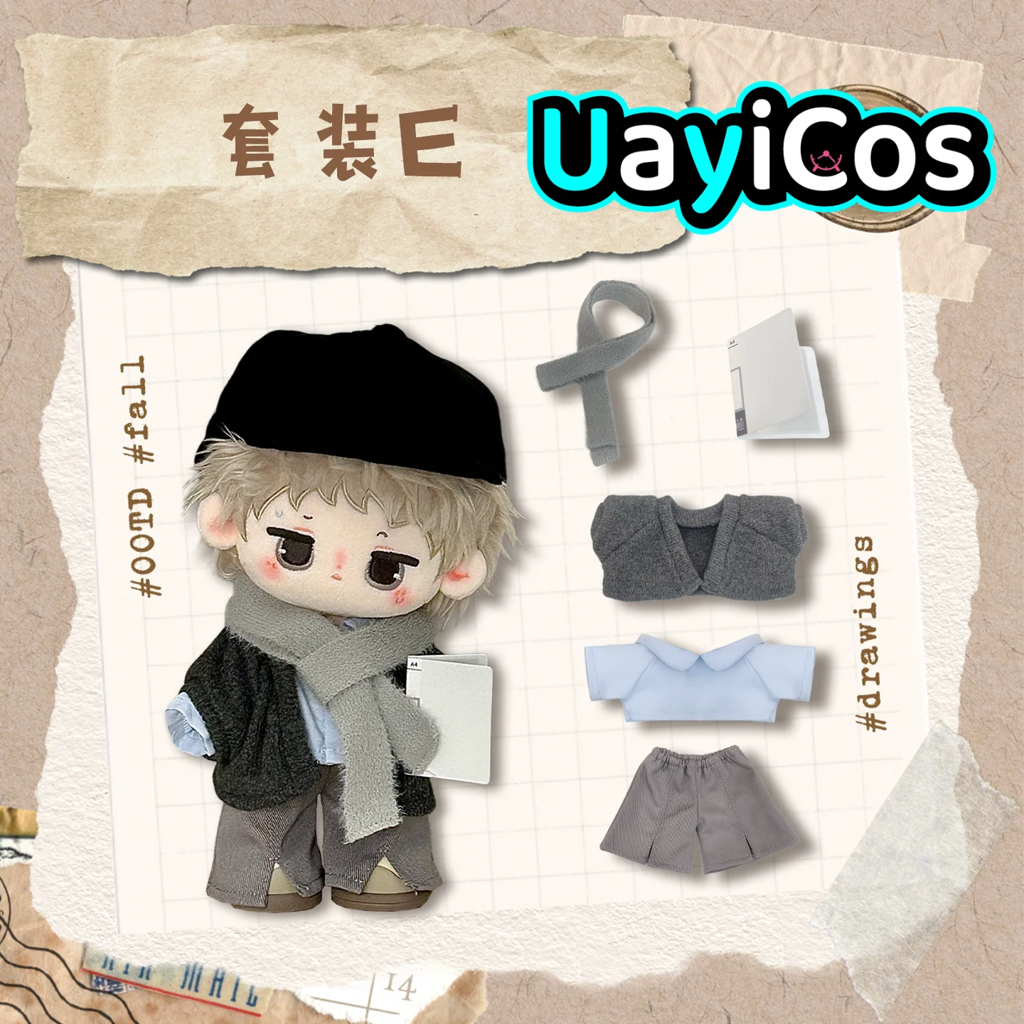 

In Stock 20cm Doll Clothes Scarf Hair Belt Shirt Coat Pants Clothing Cute Costume Suit Doll Accessories Anime Game Toy Gift C