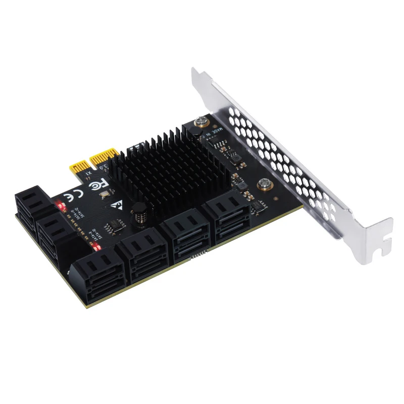 PCIE SATA Adapter Card SATA Controller 12 Port SATA 3 PCI Express X1 Expansion Card Add on Cards Riser PCIE Card for Chia Mining