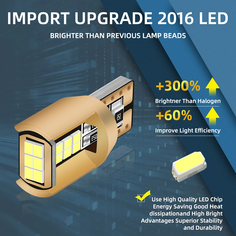 인테리어 조명 자동차 돔 램프 클리어런스 라이트, 미등 안개등, 보조 조명, t10 w5w led w5w canbus led, 2 개