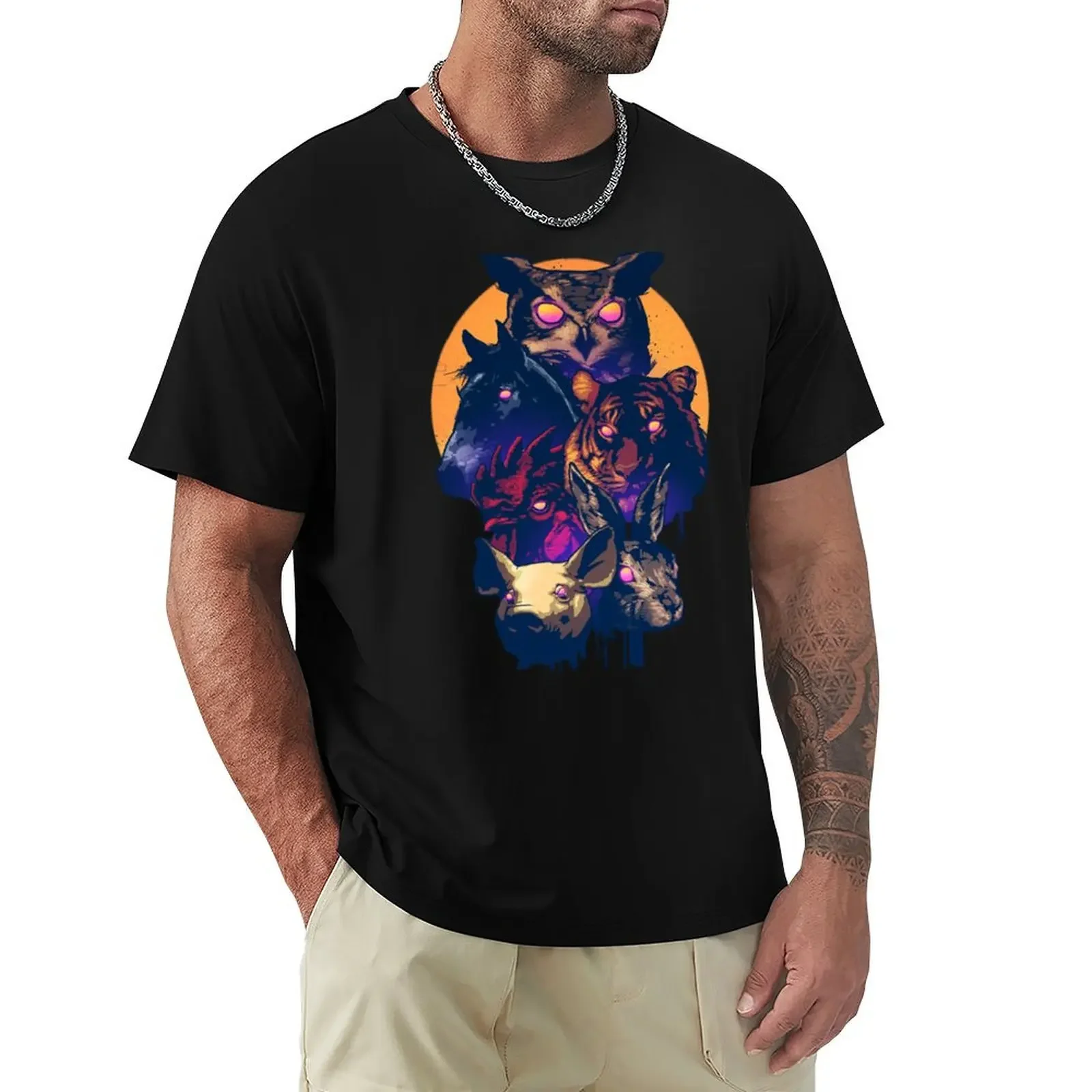 Trials of the Blood Dragon - Miami World T-Shirt Aesthetic clothing Short sleeve tee mens workout shirts