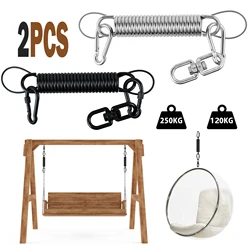 1/2Pcs Spring Hanging Durable Carbon Steel 265lbs Porch Swing Spring Hanger Hooks Outdoor Hammock Suspension Heavy Duty Tools