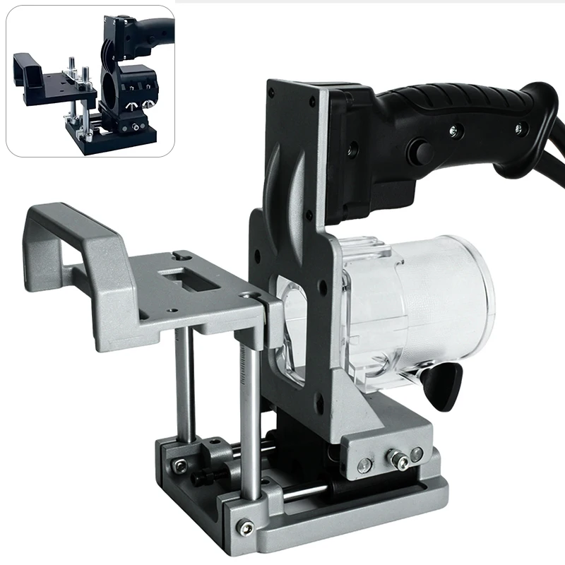 2 in 1 Mini Grooving Machine Rack Woodworking Slot Locator Punch Holder Portable Trimmer Milling Machine Positioning Racks