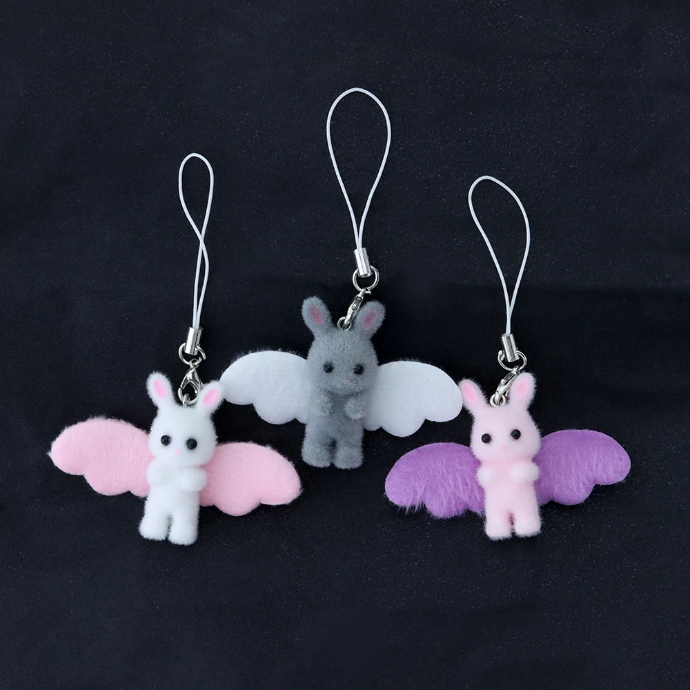 1 قطعة يتدفقون الراتنج سحر أرنب قلادة مع أجنحة لصنع المجوهرات حقيبة الهاتف المحمول اكسسوارات السيارات الديكور