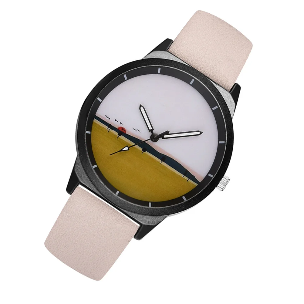 Quartz Wrist Watch for Lovers Simple Stylish Comfortable Versatile Suitable Most Occasions PU Alloy Materials Excellent Texture