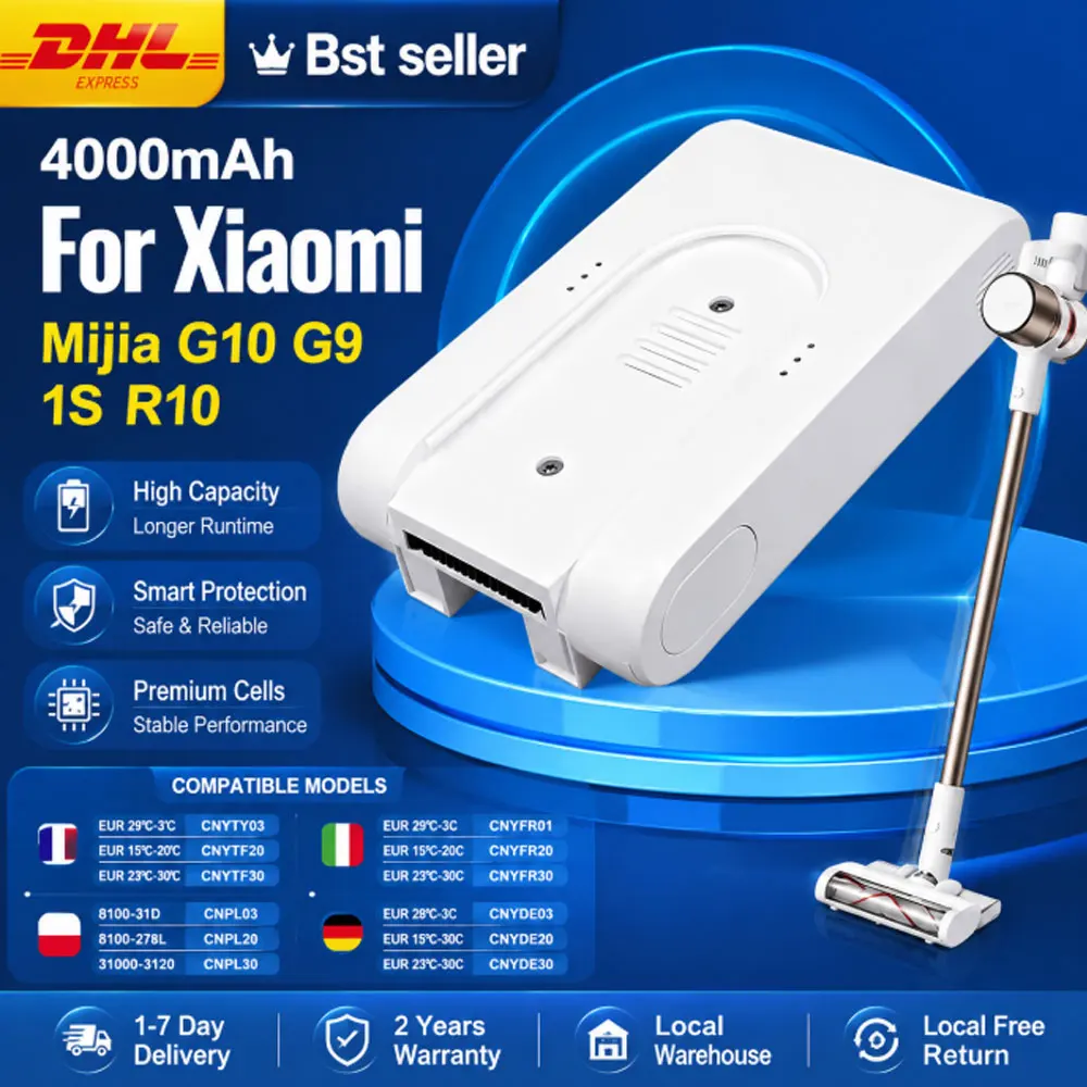 25,2V 5000mAh Wiederaufladbare Lithium-Ionen-Batterie für Xiaomi Mijia Dreame DGDXT-7S1P-001 G9 G10 Kabelloser Staubsauger Zubehör